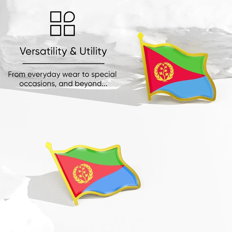 Ababyyan Eritrea Flag Lapel Pin - Enamel Metal National Badge | World Travel Souvenir Gifts for Men & Women | Country Flag Patriotic Brooch Bulk Pack of Pins for Hat, Tie, Clothes, Backpack (1pc) - Image 5